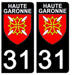 31 HAUTE GARONNE - Stickers for license plates, available for CAR and MOTORCYCLE