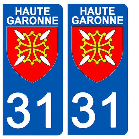 31 HAUTE GARONNE - Stickers for license plates, available for CAR and MOTORCYCLE