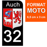 32 GERS AUCH - License plate stickers, available for CAR and MOTORCYCLE