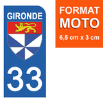 33 GIRONDE - Stickers for license plates, available for CAR and MOTORCYCLE