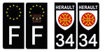 34 HERAULT - License plate stickers, available for CAR and MOTORCYCLE