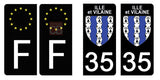 35 ILLE ET VILAINE - Stickers for license plates, available for CAR and MOTORCYCLE