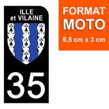 35 ILLE ET VILAINE - Stickers for license plates, available for CAR and MOTORCYCLE