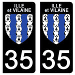 35 ILLE ET VILAINE - Stickers for license plates, available for CAR and MOTORCYCLE