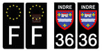 36 INDRE - Stickers for license plates, available for CAR and MOTORCYCLE