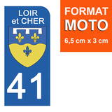 41 LOIR et CHER - Stickers for license plates, available for CAR and MOTORCYCLE