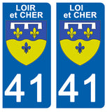 41 LOIR et CHER - Stickers for license plates, available for CAR and MOTORCYCLE