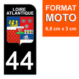 44 LOIRE ATLANTIQUE - Stickers for license plates, available for AUTO and MOTORCYCLE