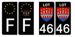 46 LOT - License plate stickers, available for AUTO and MOTORCYCLE