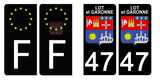 47 LOT and GARONNE - Stickers for license plates, available for CAR and MOTORCYCLE