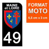 49 MAINE et LOIRE - Stickers for license plates, available for CAR and MOTORCYCLE