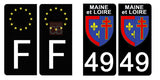 49 MAINE et LOIRE - Stickers for license plates, available for CAR and MOTORCYCLE