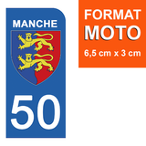 50 MANCHE - Stickers for license plates, available for CAR and MOTORCYCLE