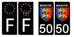 50 MANCHE - Stickers for license plates, available for CAR and MOTORCYCLE