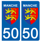 50 MANCHE - Stickers for license plates, available for CAR and MOTORCYCLE