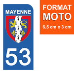 53 MAYENNE - License plate stickers, available for CAR and MOTORCYCLE