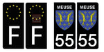 55 MEUSE - Stickers for license plates, available for CAR and MOTORCYCLE