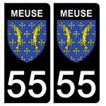 55 MEUSE - Stickers for license plates, available for CAR and MOTORCYCLE