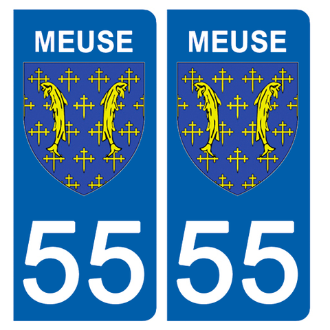 55 MEUSE - Stickers for license plates, available for CAR and MOTORCYCLE