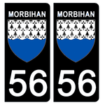 56 MORBIHAN - License plate stickers, available for CAR and MOTORCYCLE