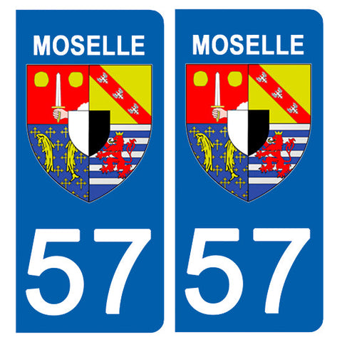 57 MOSELLE - Stickers for license plates, available for CAR and MOTORCYCLE