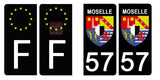 57 MOSELLE - Stickers for license plates, available for CAR and MOTORCYCLE