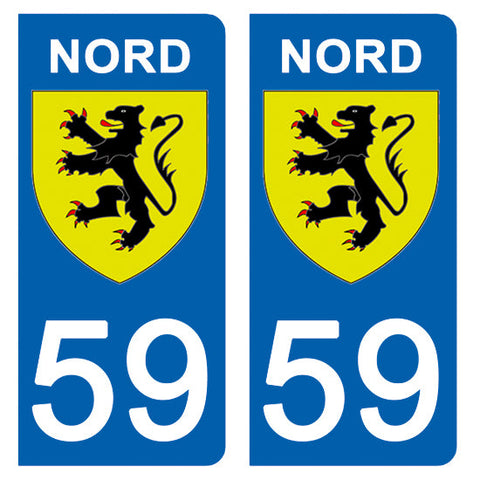 59 NORD - License plate stickers, available for CAR and MOTORCYCLE