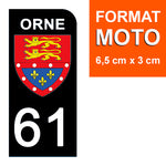 61 ORNE - Stickers for license plates, available for CAR and MOTORCYCLE