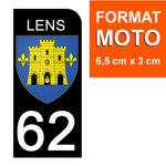 62 PAS DE CALAIS, LENS - Stickers for license plates, available for CAR and MOTORCYCLE