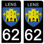 62 PAS DE CALAIS, LENS - Stickers for license plates, available for CAR and MOTORCYCLE