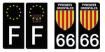 66 PYRENNEES ORIENTALES - Stickers for license plates, available for CAR and MOTORCYCLE