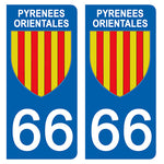 66 PYRENNEES ORIENTALES - Stickers for license plates, available for CAR and MOTORCYCLE