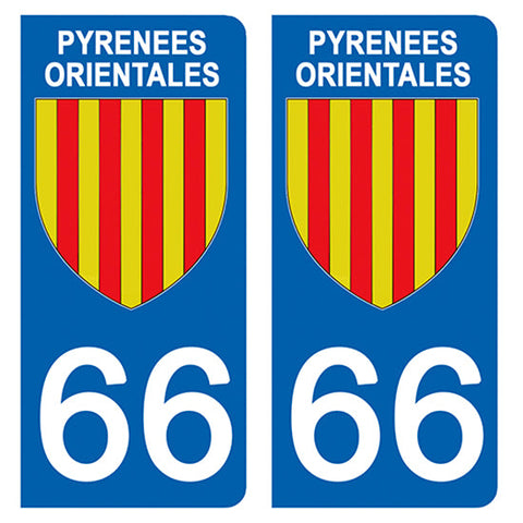 66 PYRENNEES ORIENTALES - Stickers for license plates, available for CAR and MOTORCYCLE