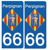 66 PYRENNEES ORIENTALES, PERPIGNAN - Stickers for license plates, available for CAR and MOTORCYCLE