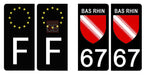 67 BAS RHIN - License plate stickers, available for CAR and MOTORCYCLE