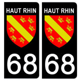 68 HAUT RHIN - Stickers for license plates, available for CAR and MOTORCYCLE