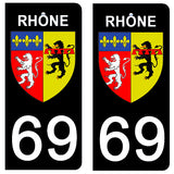 69 RHONE - License plate stickers, available for CAR and MOTORCYCLE