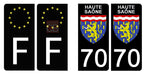 70 HAUTE SAÔNE - License plate stickers, available for CAR and MOTORCYCLE