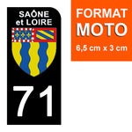 71 SAÔNE et LOIRE - Stickers for license plates, available for CAR and MOTORCYCLE