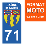 71 SAÔNE et LOIRE - Stickers for license plates, available for CAR and MOTORCYCLE