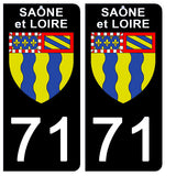 71 SAÔNE et LOIRE - Stickers for license plates, available for CAR and MOTORCYCLE