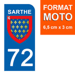 72 SARTHE - Stickers for license plates, available for CAR and MOTORCYCLE