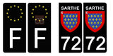 72 SARTHE - Stickers for license plates, available for CAR and MOTORCYCLE