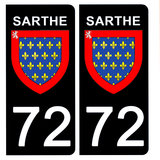 72 SARTHE - Stickers for license plates, available for CAR and MOTORCYCLE