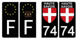 74 HAUTE SAVOIE - Stickers for license plates, available for CAR and MOTORCYCLE