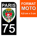 75 PARIS - Stickers for license plates, available for CAR and MOTORCYCLE