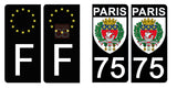 75 PARIS - Stickers for license plates, available for CAR and MOTORCYCLE