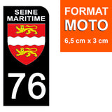 76 SEINE MARITIME - Stickers for license plates, available for CAR and MOTORCYCLE