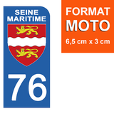 76 SEINE MARITIME - Stickers for license plates, available for CAR and MOTORCYCLE