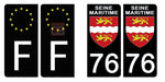 76 SEINE MARITIME - Stickers for license plates, available for CAR and MOTORCYCLE